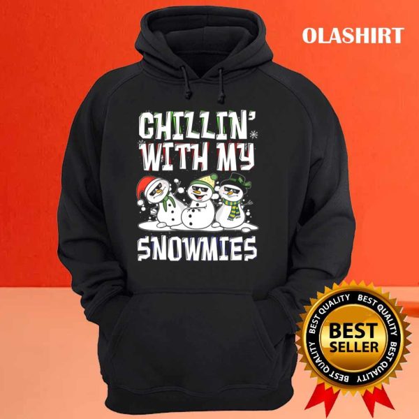 Official Chillin With My Snowmies Snowman Funny Ugly Christmas T-shirt