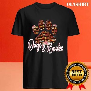 Official Dogs And Books Dogs And Books Book Rack Paw T shirt 4