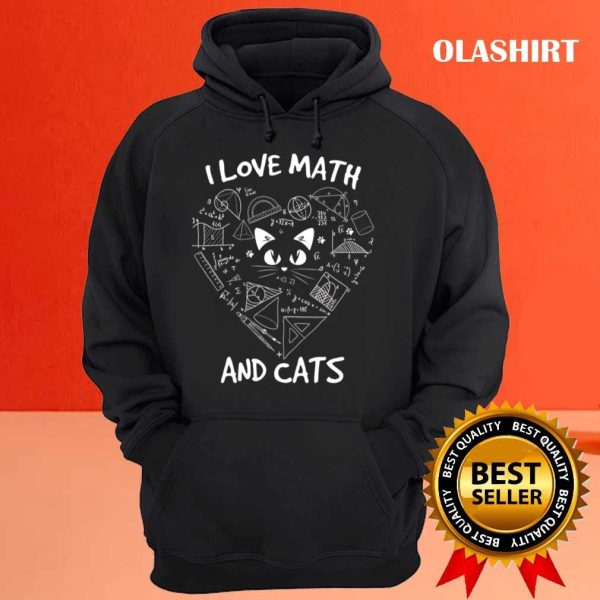 Official I Love Math And Cats Cute Kitty Cat Feline Lover T-shirt