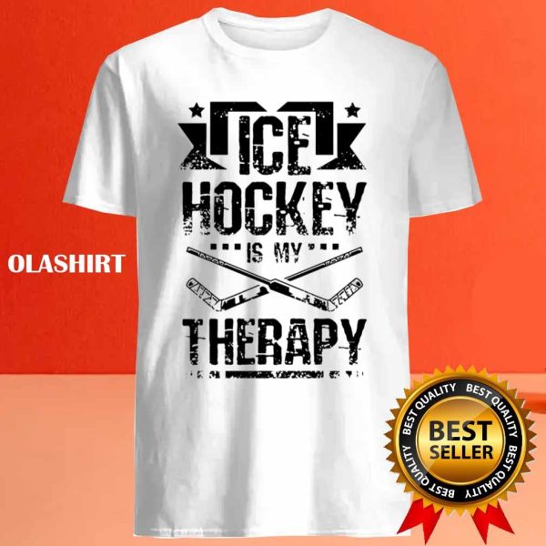 Official Ice Hockey Is My Therapy Shirt , Trending Shirt