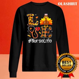 Official Love Turkey Stethoscope Nurse Life Thanksgiving Costume T shirt 2