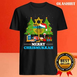 Official Merry Chrismukkah Hanukkah Jewish Chanukah Christmas T shirt 4