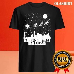 Official Merry Christmas Dallas Skyline Santa Claus Sleigh Reindeer T shirt 4