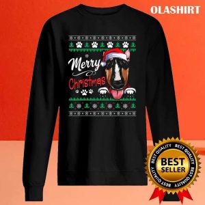 Official Merry Christmas Dog Lover Funny Bull Terrier Dog T shirt 2