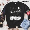 Official Merry Christmas San Antonio Skyline Santa Claus Sleigh Retro T-shirt