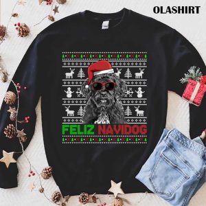 Official Portuguese Water Dog Feliz Navidog Funny Christmas T shirt 1