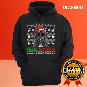 Official Portuguese Water Dog Feliz Navidog Funny Christmas T shirt 3