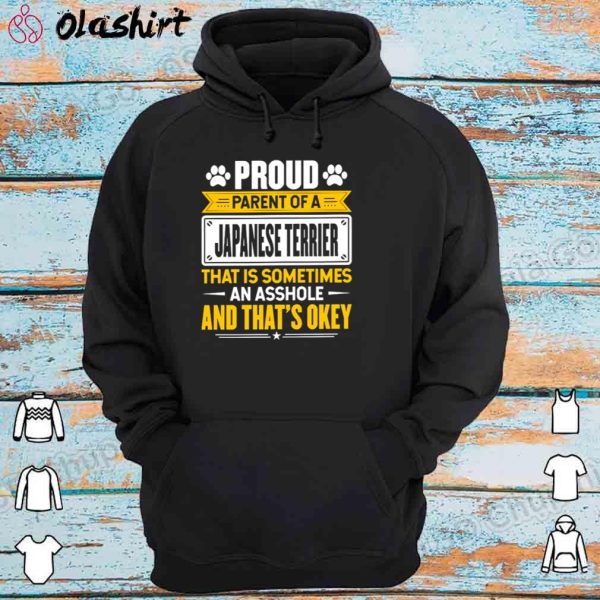 Official Proud Parent of a Japanese Terrier Dog Owner Mom & Dad Shirt