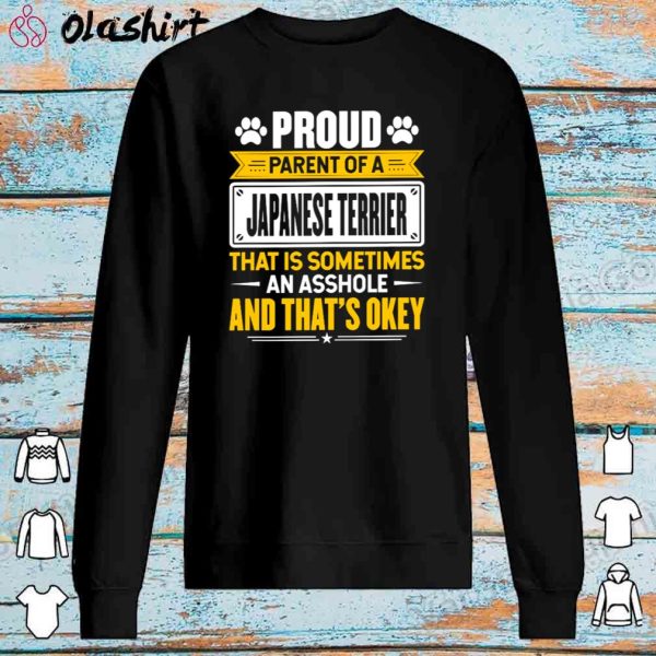 Official Proud Parent of a Japanese Terrier Dog Owner Mom & Dad Shirt