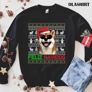 Official Shiba Inu Dog Feliz Navidog Funny Christmas T shirt 1