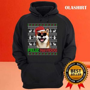 Official Shiba Inu Dog Feliz Navidog Funny Christmas T shirt 3