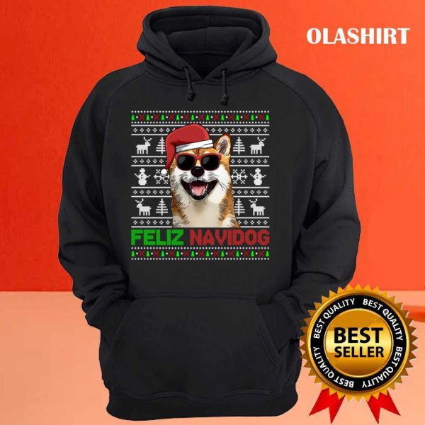 Official Shiba Inu Dog Feliz Navidog Funny Christmas T-shirt