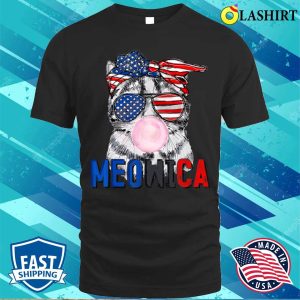 Patriotic Cat Meowica Bubblegum 4th Of July Funny Cat Lover T shirt 1