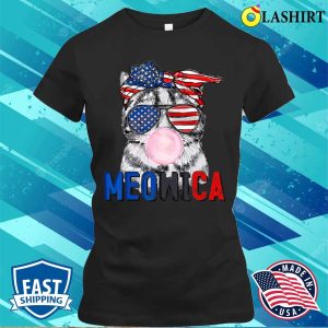 Patriotic Cat Meowica Bubblegum 4th Of July Funny Cat Lover T shirt 2