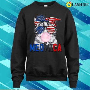 Patriotic Cat Meowica Bubblegum 4th Of July Funny Cat Lover T shirt 4