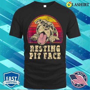 Pitbull Dog Resting Pit Face Cute Vintage Pitbull Lovers T-shirt