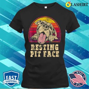 Pitbull Dog Resting Pit Face Cute Vintage Pitbull Lovers T shirt 2