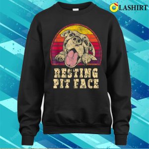 Pitbull Dog Resting Pit Face Cute Vintage Pitbull Lovers T shirt 4