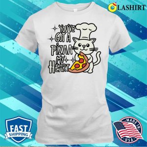 Pizza Cat Tee, Embrace A Delectable Love With You’ve Got A Pizza My Heart