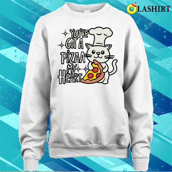 Pizza Cat Tee, Embrace A Delectable Love With You’ve Got A Pizza My Heart