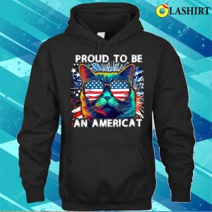 Proud To Be An American Cat Usa Flag 4th Of July T shirt 3