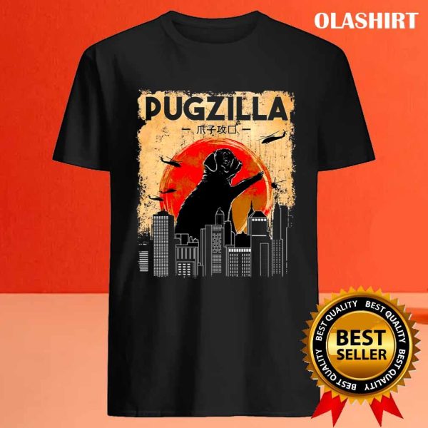 Pugzilla Graphic T-shirt, Gift For Dog Owner Trending Shirt