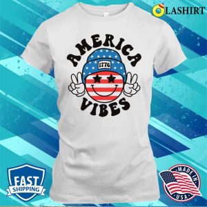 Retro Comfort America Vibes Shirt, America Emoji Shirt, Happy 4th Of July Shirt