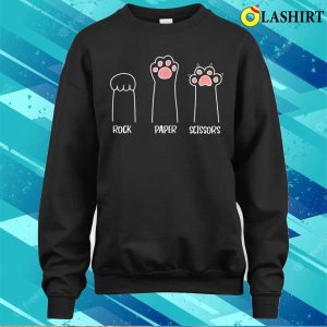 Rock Paper Scissors Hand Game Cute Paw Funny Cat T shirt 4