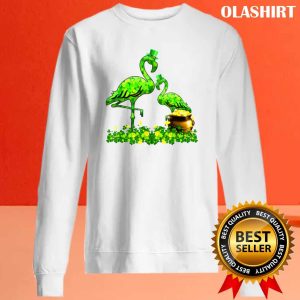 Saint Patricks Day Green Flamingo T Shirt 2