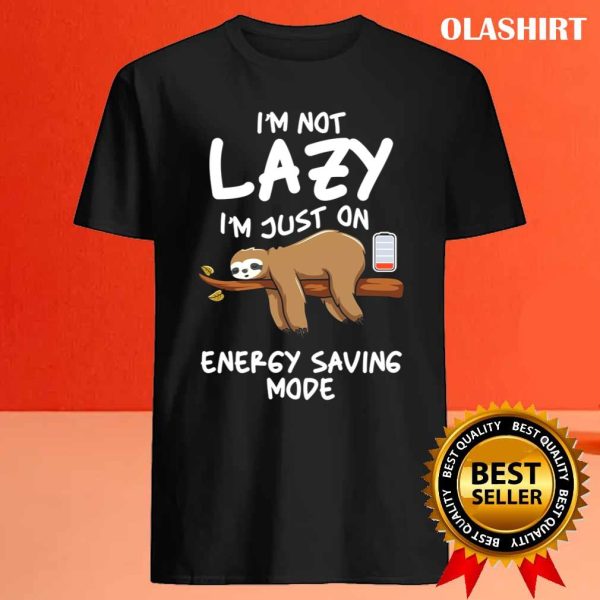 Saving Energy Nope Lazy Animal Relaxing Sloth T-shirt