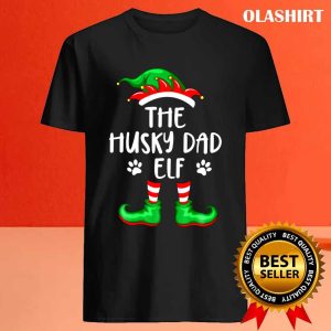 Siberian Husky Dad Dog Elf Christmas Funny Matching T shirt 4