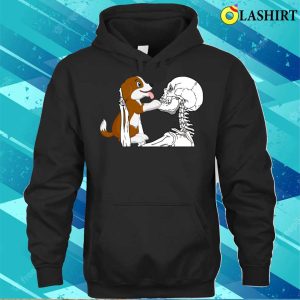 Skeleton Holding A Dog Halloween Dog Lover T shirt 3