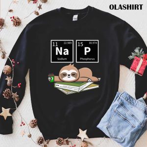 Sleeping Sloth Coffee Nap Chemistry Lazy Animal T-shirt