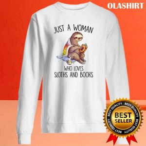 Sloth Just A Woman Who Love Sloths And Book Shirt 2