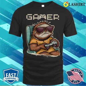 Sloth T shirt Cool Gamer Sloth T shirt 1