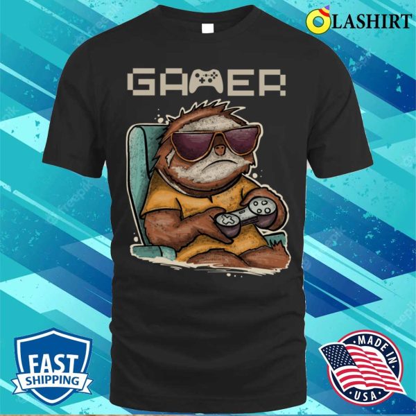 Sloth T-shirt, Cool Gamer Sloth T-shirt