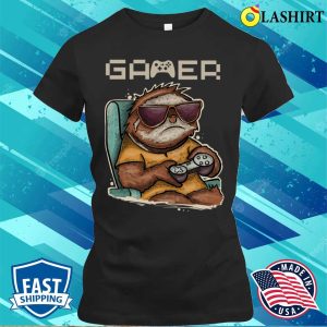 Sloth T shirt Cool Gamer Sloth T shirt 2