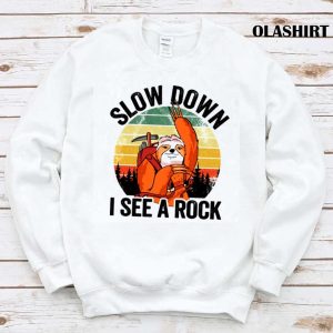 Slow Down I See a Rock Vintage Sunset Sloth Shirt Chasing Tranquility 1