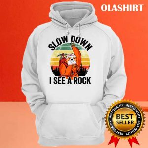 Slow Down I See a Rock Vintage Sunset Sloth Shirt Chasing Tranquility 3