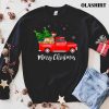 Soft Coated Wheaten Terrier Dog Riding Red Truck Christmas T-shirt