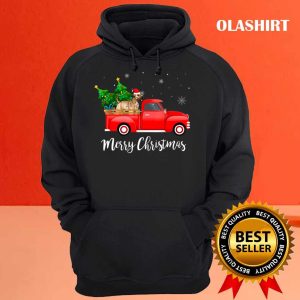 Soft Coated Wheaten Terrier Dog Riding Red Truck Christmas T-shirt