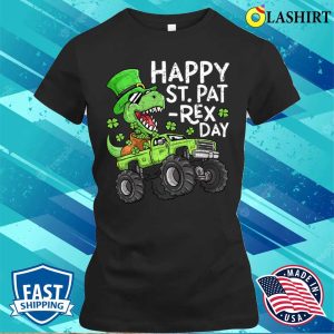 St Patrick T shirt Kids Happy St Patrex Day St Patricks Day Dinosaur And Monster Truck T shirt 2