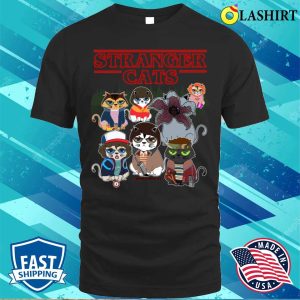 Stranger Cats T shirt Feline Fashion For Mystery Lovers 1