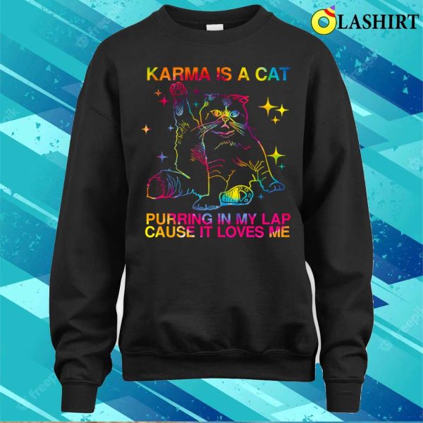 Taylor Swift T-shirt, Karma Is A Cat Purring In My Lap Tie Dye T-shirt