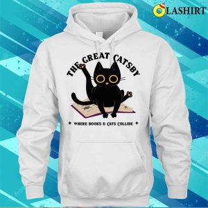 The Great Cats By Black Cat On Open Book Literary Delight T shirt 3