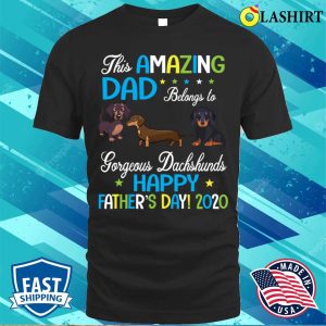 This Amazing Dad Belongs To Gorgeous Dachshunds Dogs Daddy T-shirt