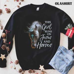 This Girl Runs On Jesus And Horses T-shirt , Trending Shirt