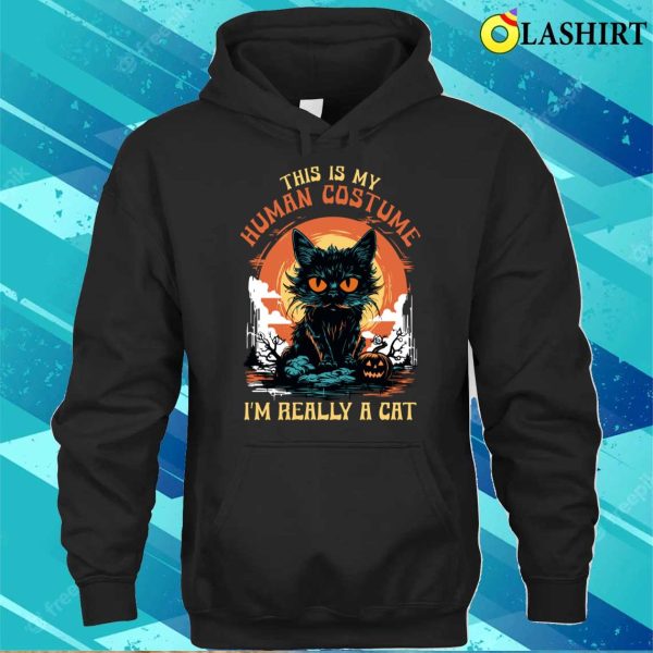 This Is My Human Costume, Cat At Heart T-shirt, Embrace The Feline Side