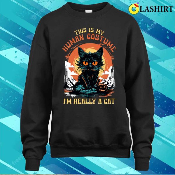 This Is My Human Costume, Cat At Heart T-shirt, Embrace The Feline Side