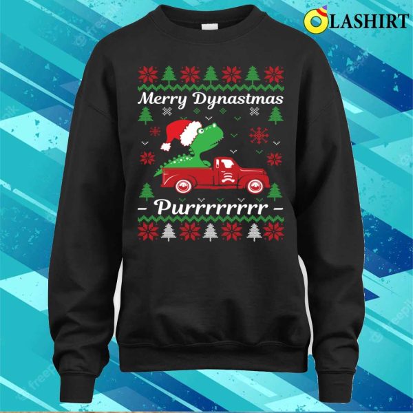 Ugly Christmas Sweater T-shirt, Ugly Christmas Sweater Dinosaur T-shirt